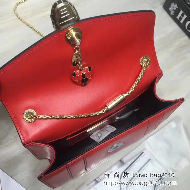 BVLGARI寶格麗 專櫃同歩新款 Serpenti Forever 小牛皮翻蓋包 鏈條單肩斜挎包 34559 FYD1421